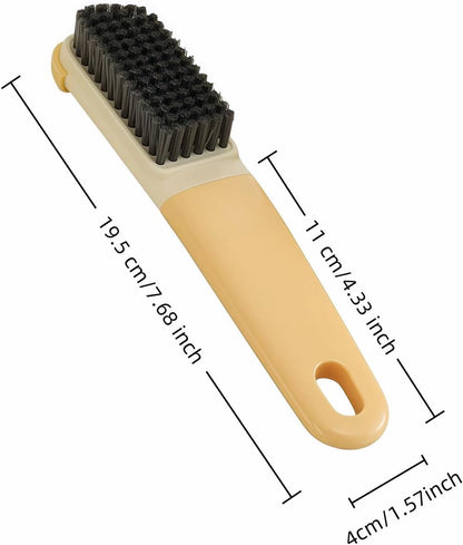 Ergonomic Clothes Soft Bristle Laundry Brush, Milk Yellow, ABS+PBT Material, Hanging Design, Portable Hand-Held Cleaning Tool with Comfortable Grip for Garments, Shoes, Household (Cream Yellow, L)