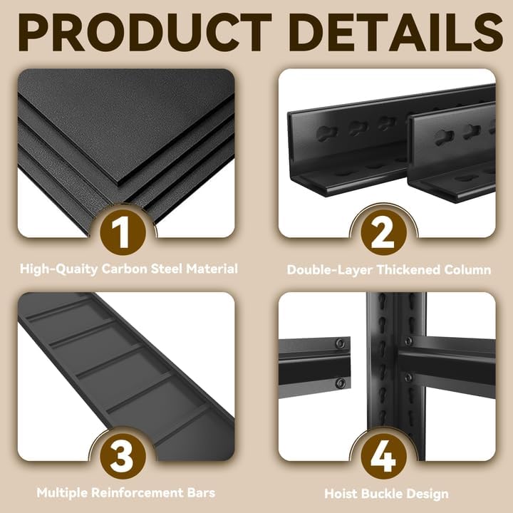 Over Washer and Dryer Shelves, Laundry Room Shelves Adjustable Metal Heavy Duty Freestanding Storage Shelves, Washing Machine Rack for Organization and Storage, Black (Black, 63''H*35.43''W*11.81''D)