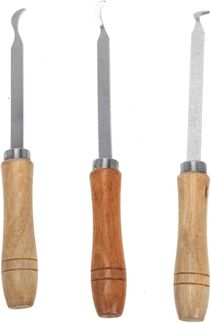 Range Hood Wind Wheel Scraper Kitchen Cleaning Tool Set with Wooden Handle Stainless Steel 3-Piece for Removing Stubborn Grease and Dust