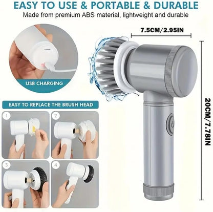 Electric Spin Scrubber - Shower Scrubber,Bathroom Scrubber Electric,for Cleaning Tub, Floor, Tile, Window, Sink, Kitchen Cleaning with 6 Electric Cleaning Brush Head (8)