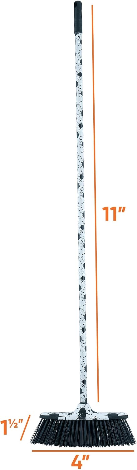 Superio Grey Broom, Heavy-Duty Indoor & Outdoor Broom with 48-Inch Handle, Multi-Surface Floor Cleaning for Home, Kitchen, Garage & Office
