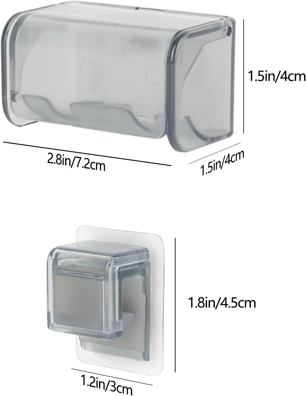 5 Slots Toothbrush Holder Wall Mount with Cover, Self Adhesive Toothbrushes Storage Organizer Perfect for Dorm Bathrooms and Shower, Holds 5 Toothbrushes. (White)