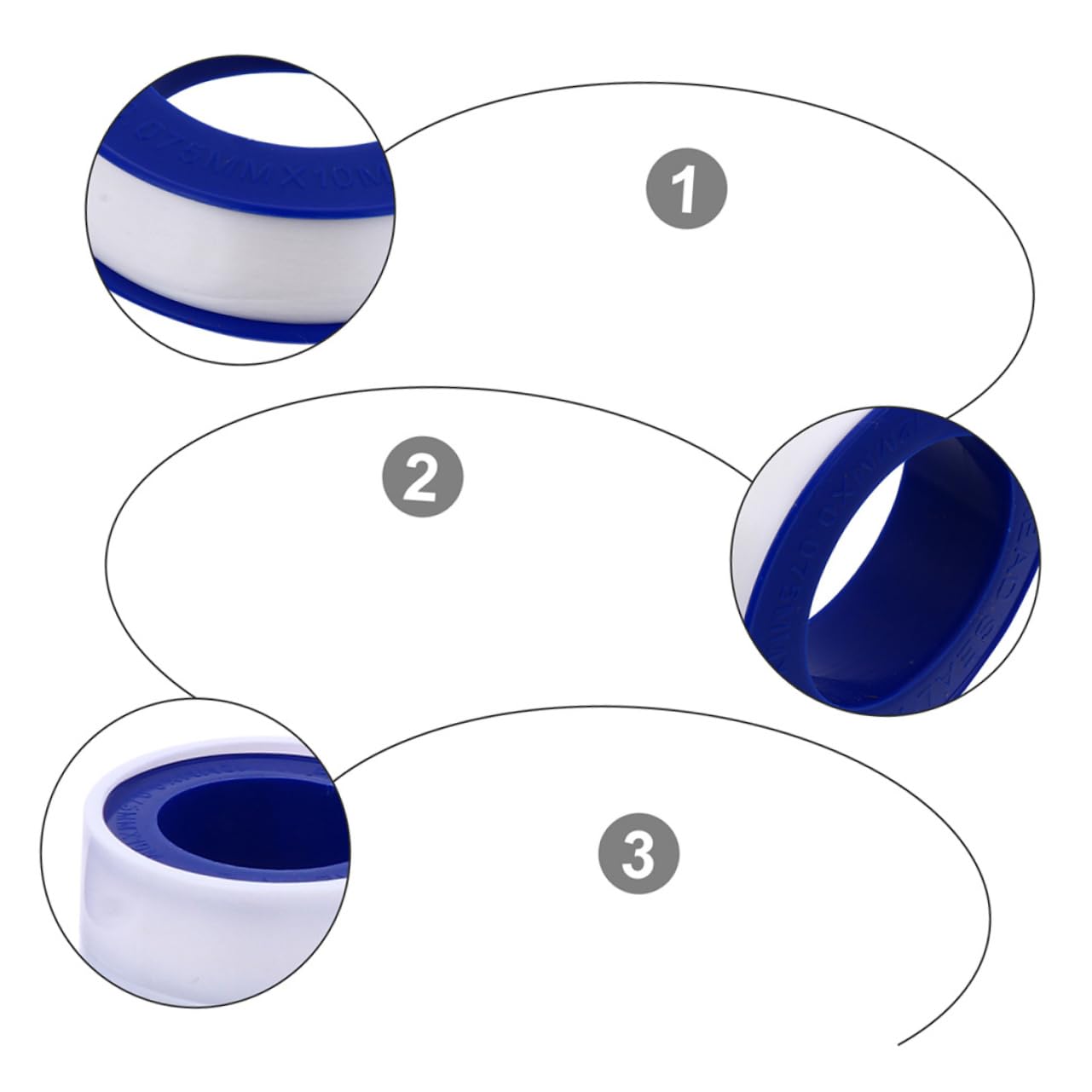 ULTECHNOVO 20 Rolls PTFE Tape High Temperature Plumber Seal Tape for Pipe Threads Water Sealing Moisture Acid Resistant Easy to Use for Plumbing Projects