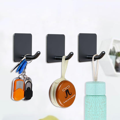 FOTYRIG Heavy Duty Adhesive Towel Hooks Stick on Towel Hanger Wall Holder Waterproof Stainless Steel Sticky Hooks for Hanging Bathroom Kitchen Home-4 Packs