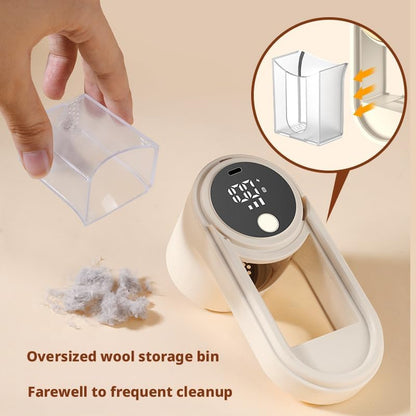 Rechargeable Fabric Shaver, Electric Lint Remover with LED Display, 3-Speed Pill Remover for Clothes & Furniture (Khaki)
