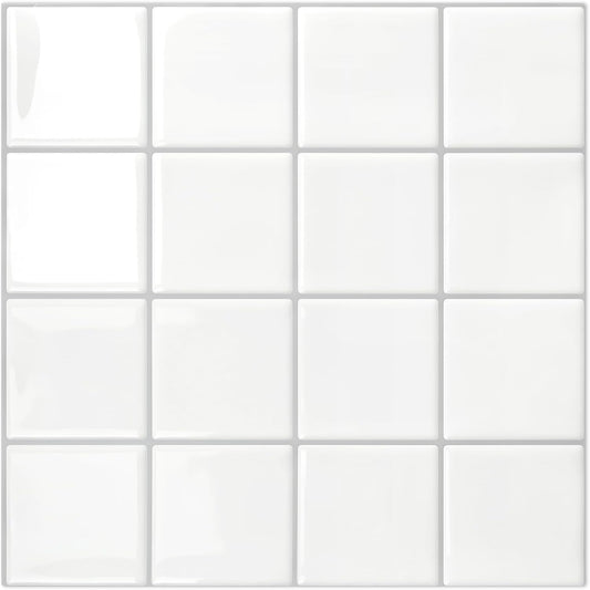 STICKGOO 10 Sheets Peel and Stick Backsplash - 9" x 9" 4D Adhesive Peel and Stick Tile Backsplash for Kitchen&Bathroom