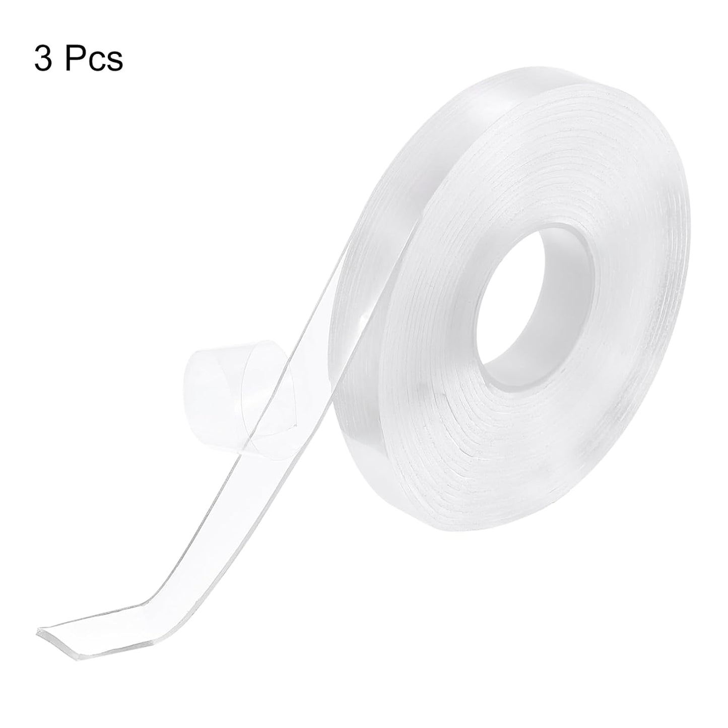 3pcs Double Sided Nano Tape 16.4FT x 0.6" x 0.08" Multipurpose Removable Clear Mounting Tape Washable Waterproof Picture Hanging Adhesive Strips for Walls Carpets Posters Decor