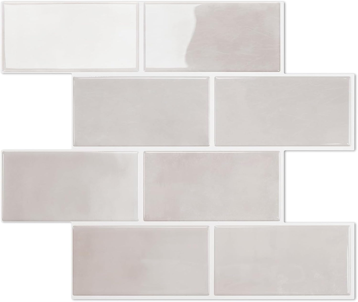 STICKGOO 10-Sheet Subway Tile Peel and Stick Backsplash, Self Adhesive Vinyl Wall Tiles, Stick on Backsplash for Kitchen and Bathroom(Thicker Design)