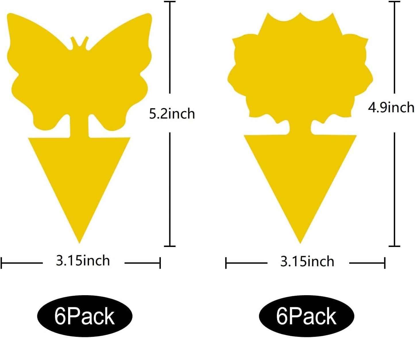 12 Pack Sticky Fly Traps, Fly Traps Outdoor/Indoor, Fly Stick, Fruit Fly Trap, Flying Insect Catcher Gnat Trap Killer for Flying Plant Insect Such as Mosquitos, Aphids, Leafminers, Fungus Gnats