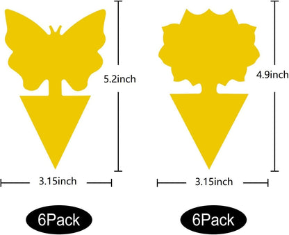 12 Pack Sticky Fly Traps, Fly Traps Outdoor/Indoor, Fly Stick, Fruit Fly Trap, Flying Insect Catcher Gnat Trap Killer for Flying Plant Insect Such as Mosquitos, Aphids, Leafminers, Fungus Gnats