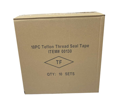 1" x 520" Teflon Tape – 100PC (10 Rolls per Case) | Bulk PTFE Thread Seal Tape for Plumbers, Pipe Fittings & Water Systems | White Virgin PTFE Pipe Thread Tape