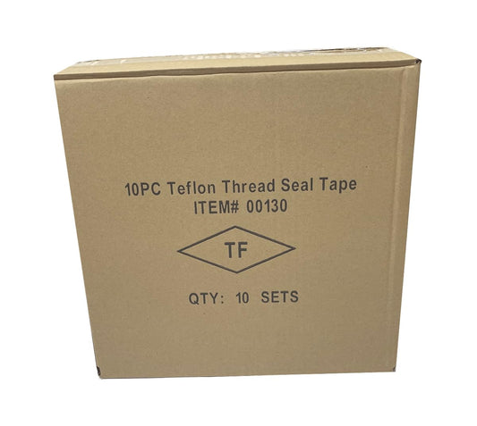 1" x 520" Teflon Tape – 100PC (10 Rolls per Case) | Bulk PTFE Thread Seal Tape for Plumbers, Pipe Fittings & Water Systems | White Virgin PTFE Pipe Thread Tape