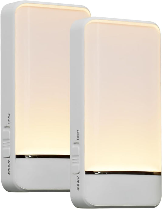 Dawnrise Night Lights Plug into Wall, Invisible Motion Sensor Night Light, Soft Warm or Cool White Selectable, Brightness Adjustable, LED Night Lights for Bedroom, Bathroom, Stairs, Hallway, 4 PK