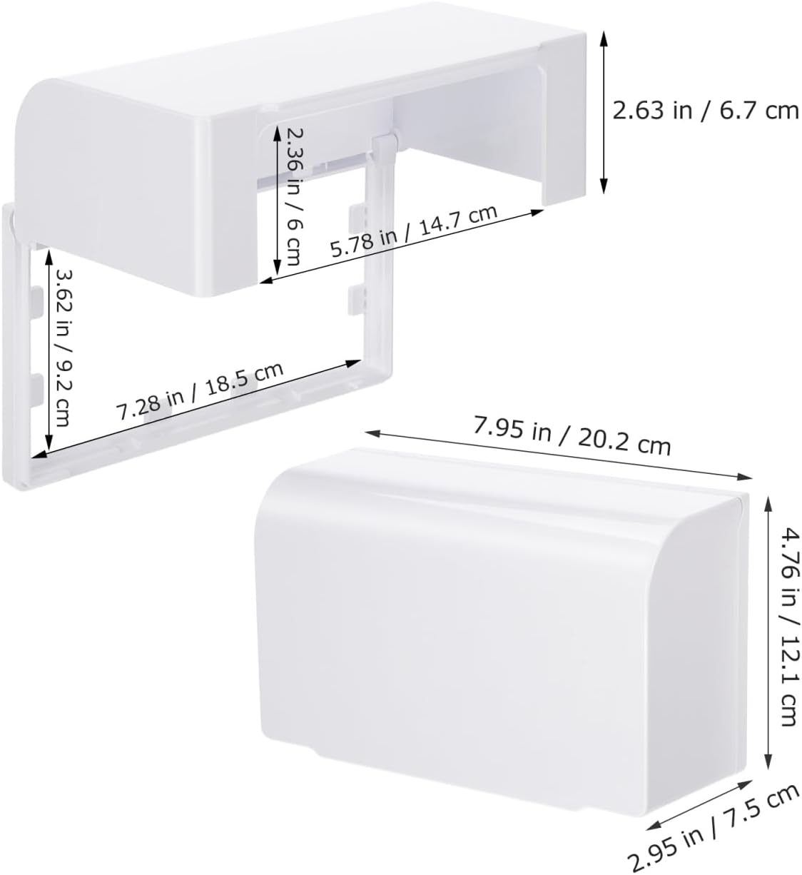 DOITOOL Waterproof Socket Protective Cover Sticky Style Double-Position Thickened Outlet Cover Weatherproof Socket Box for Home Kitchen Bathroom Easy Installation 7.95X4.76X2.95 Inch