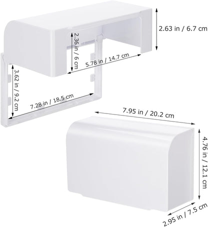DOITOOL Waterproof Socket Protective Cover Sticky Style Double-Position Thickened Outlet Cover Weatherproof Socket Box for Home Kitchen Bathroom Easy Installation 7.95X4.76X2.95 Inch