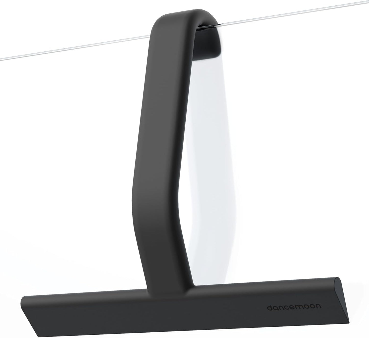 dancemoon JustHang Shower Squeegee for Glass Doors, All-One-Piece Award-Winning Silicone Squeegee with Built-in Hook for Bathroom, Window, Mirror, Tile Wall,Car, Streak-Free Cleaner Tool,10-Inch Black