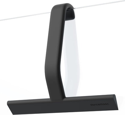 dancemoon JustHang Shower Squeegee for Glass Doors, All-One-Piece Award-Winning Silicone Squeegee with Built-in Hook for Bathroom, Window, Mirror, Tile Wall,Car, Streak-Free Cleaner Tool,10-Inch Black