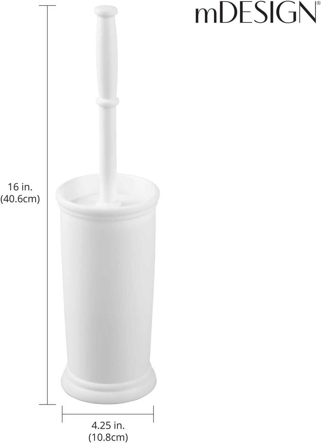 mDesign Metal Freestanding Slim Toilet Bowl Brush and Holder