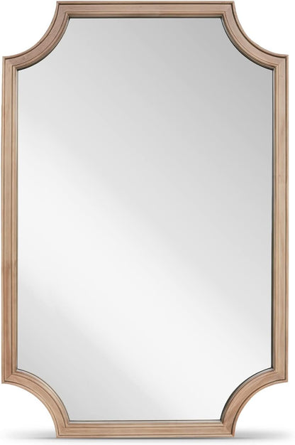 WallBeyond Full Length Mirror Wall Mounted 65"x22", Rustic Wooden Frame Floor Mirror, Large Full Body Mirror for Bedroom, Leaning or Hanging Against Wall, Natural
