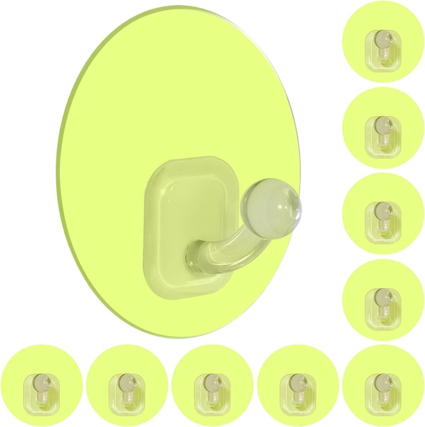 Uten Adhesive Hooks for Hanging 10 Pack, Heavy Duty Wall Hooks 11 lbs, Self Adhesive Waterproof Sticky Robe Towel Hooks for Home, Bathroom, Kitchen, Outdoor
