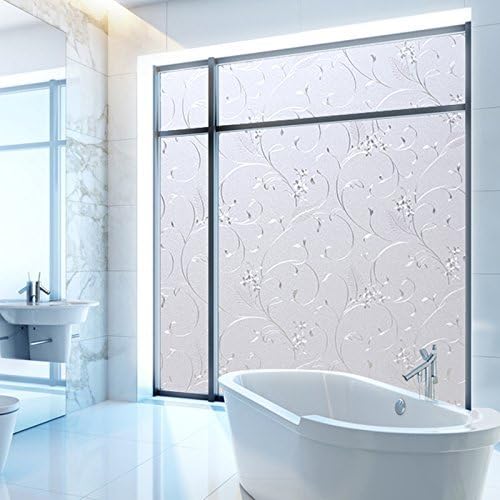 Niviy Window Privacy Film Static Cling Non-Adhesive Window Film Frosted Glass Bathroom Door Decoration Privacy Covering (17.7"x 78.7")