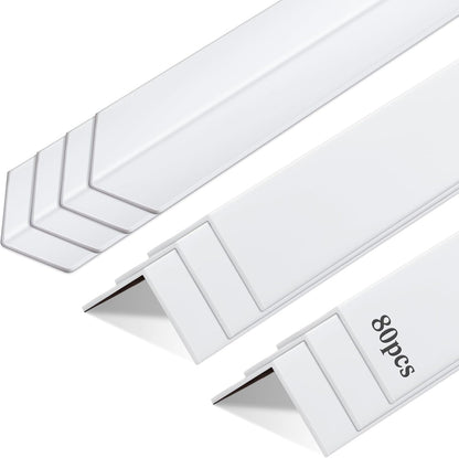 Sasylvia 10 Pcs Wall Corner Protector Guards, Vinyl 3/4 x 48 Inches Corner Trim Molding, Avoid Scratching Scuffs, Ease Install and Cleaning for Door Countertop Furniture Cabinet Protection, Clear