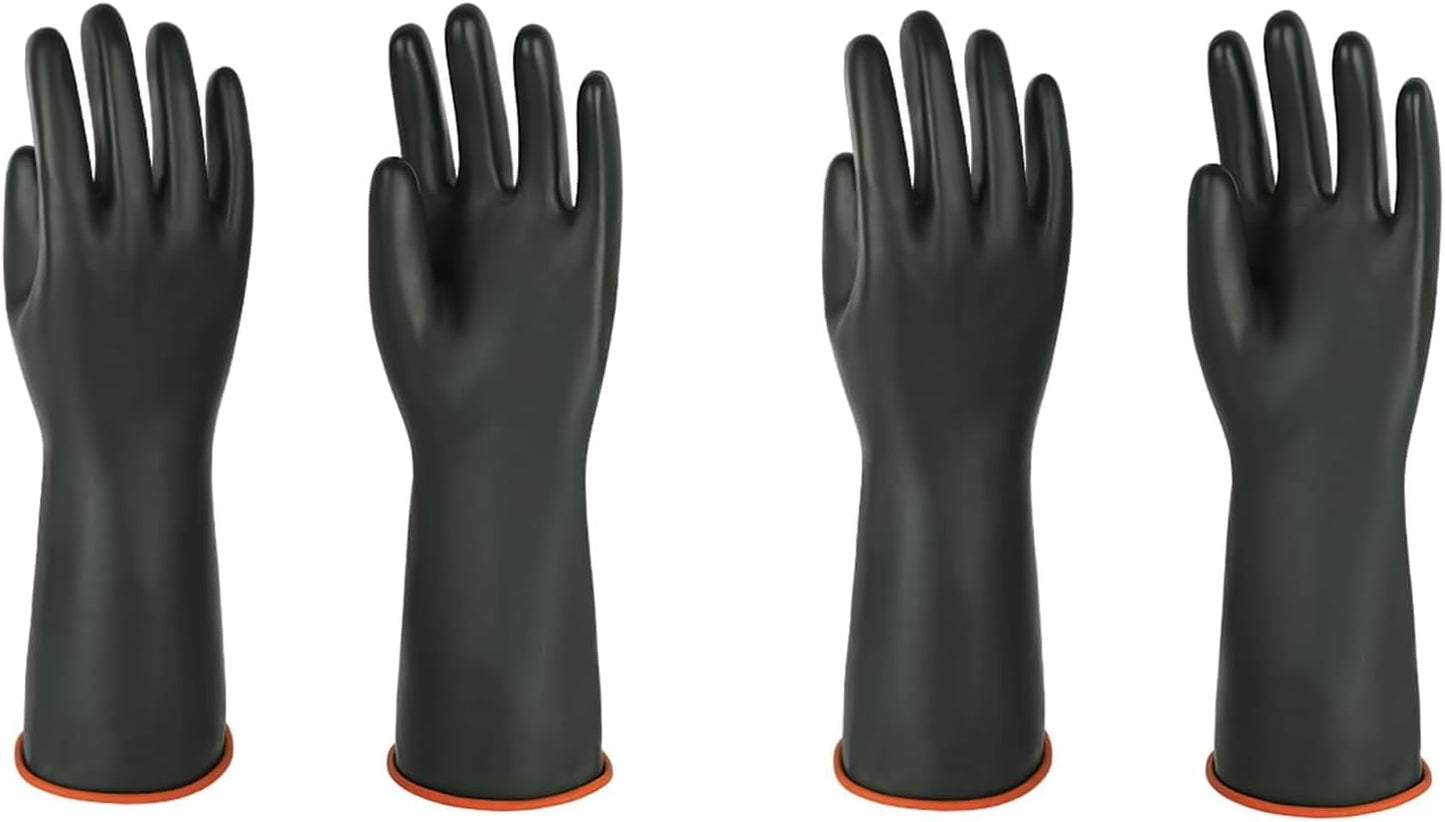 North Tower Heavy-Duty Latex Chemical Resistant Gloves - Reusable Long Rubber Dishwashing Gloves with Forearm Protection for Men - Waterproof, Industrial Safety Gear,18“，1 Pair