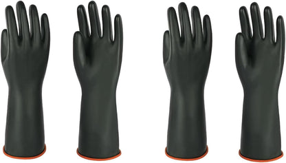 North Tower Heavy-Duty Latex Chemical Resistant Gloves - Reusable Long Rubber Dishwashing Gloves with Forearm Protection for Men - Waterproof, Industrial Safety Gear,18“，1 Pair