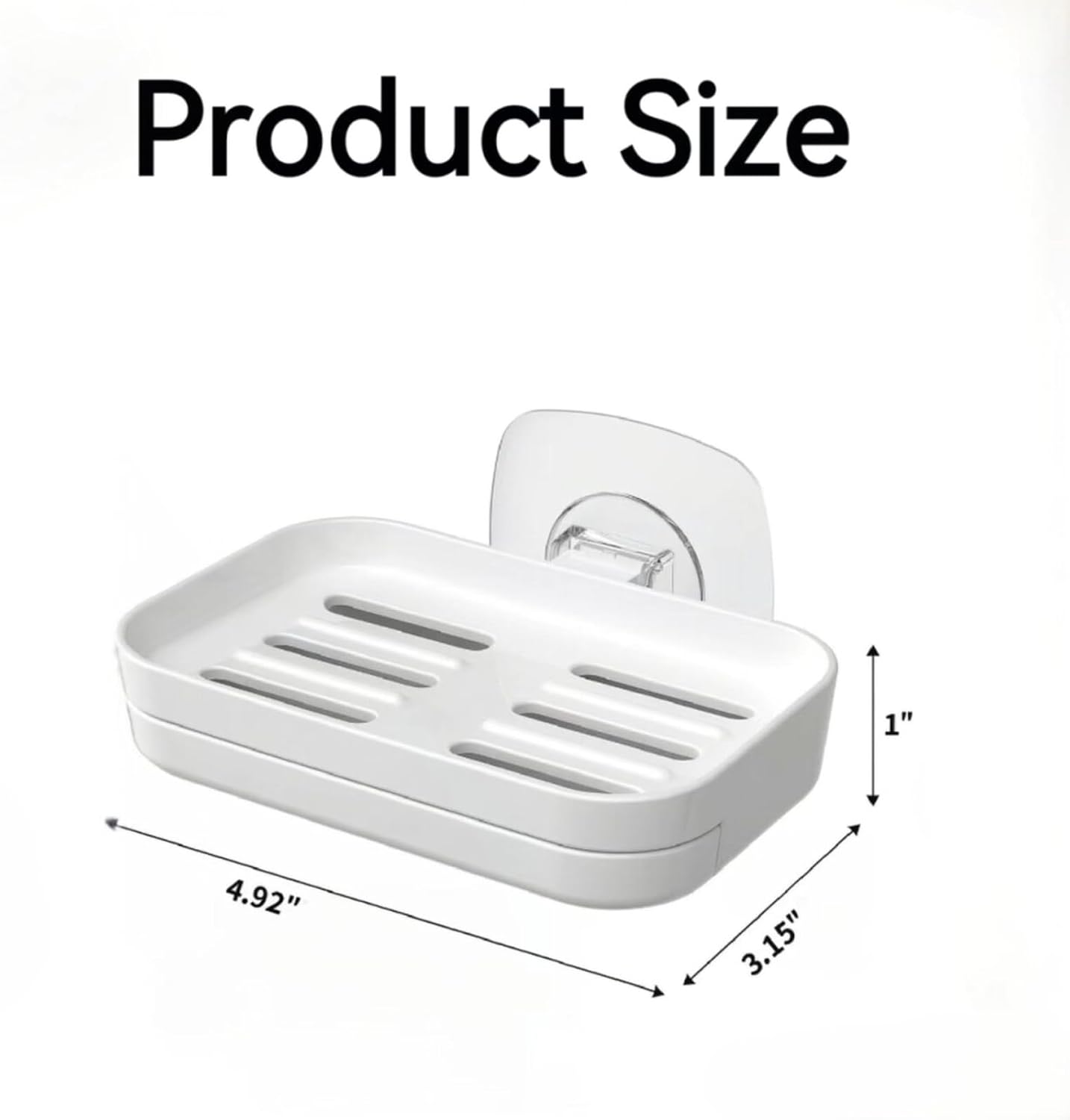 Soap Dish for Shower Clear Soap Holder Pull-Out Water Tray No Drilling Required Strong Fixation for Rv Bathroom and Kitchen Easy（1 Pack）
