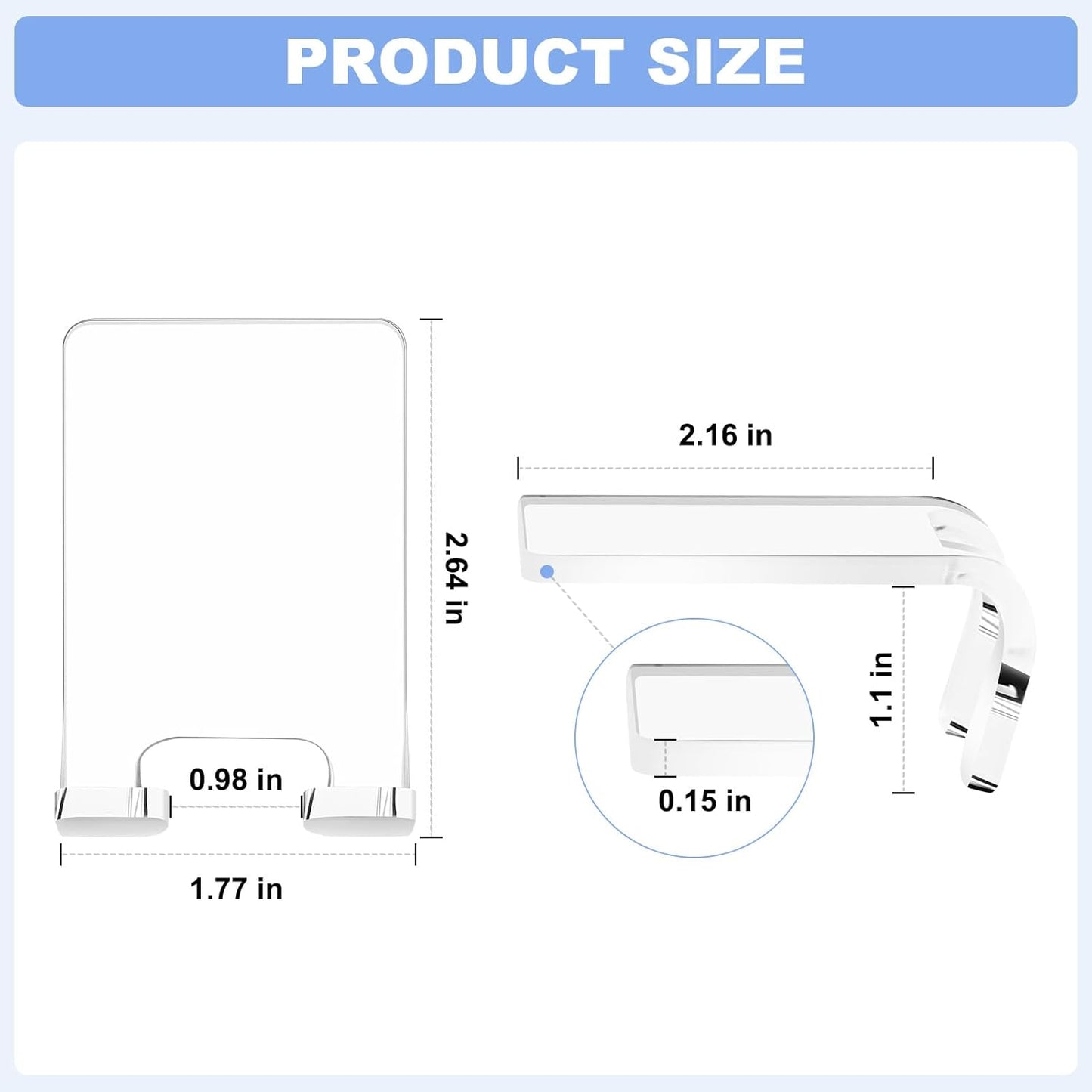VIS'V Adhesive Razor Holder, Wall Mount Shower Razor Hooks for His and Hers, Metal, Waterproof, White, 2 Pcs