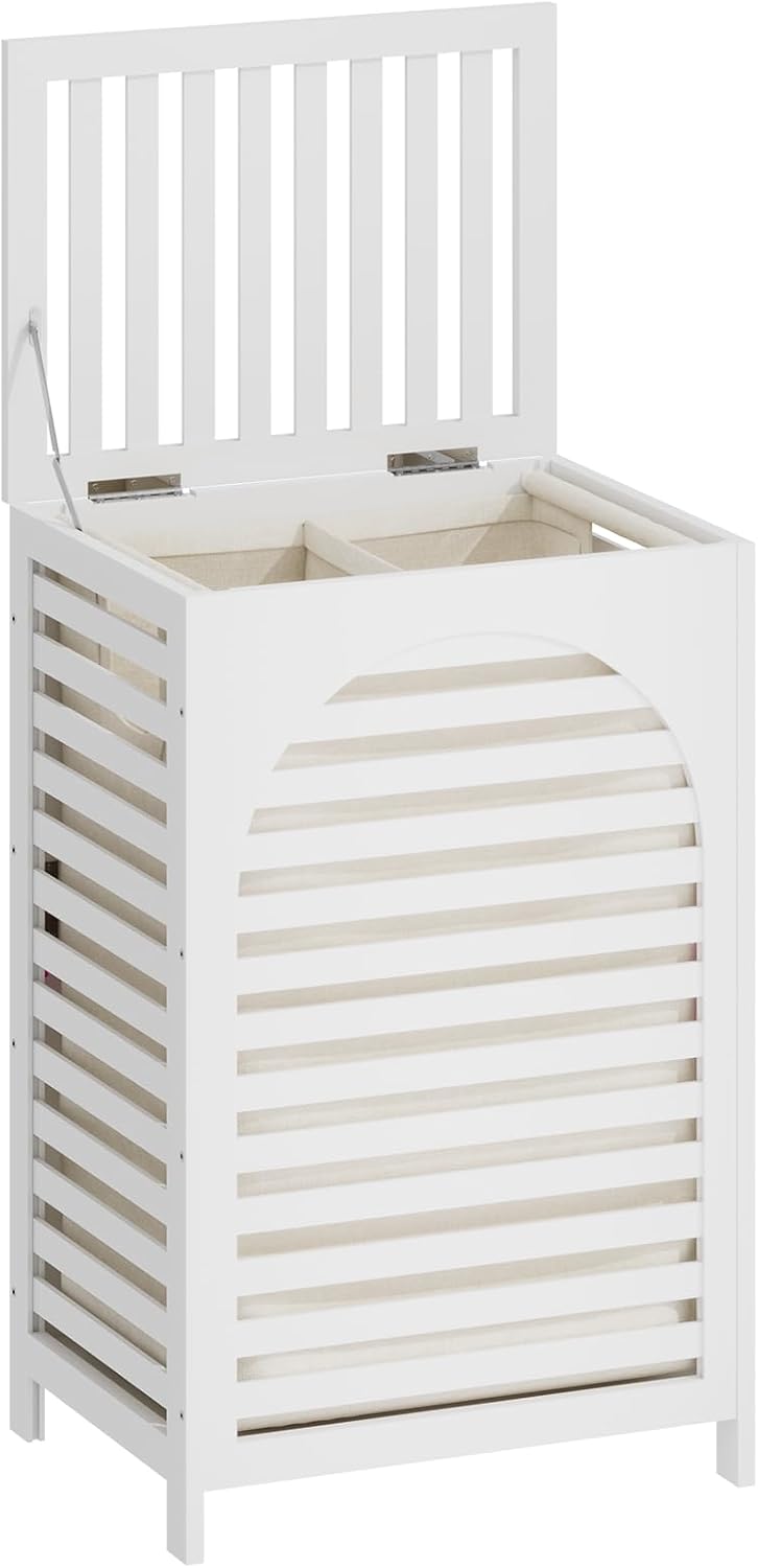 Laundry Hamper with Lid,Bamboo Large Waterproof Clothes Laundry Basket,Removable Washing Bags with Handles,clothes basket (Natural)
