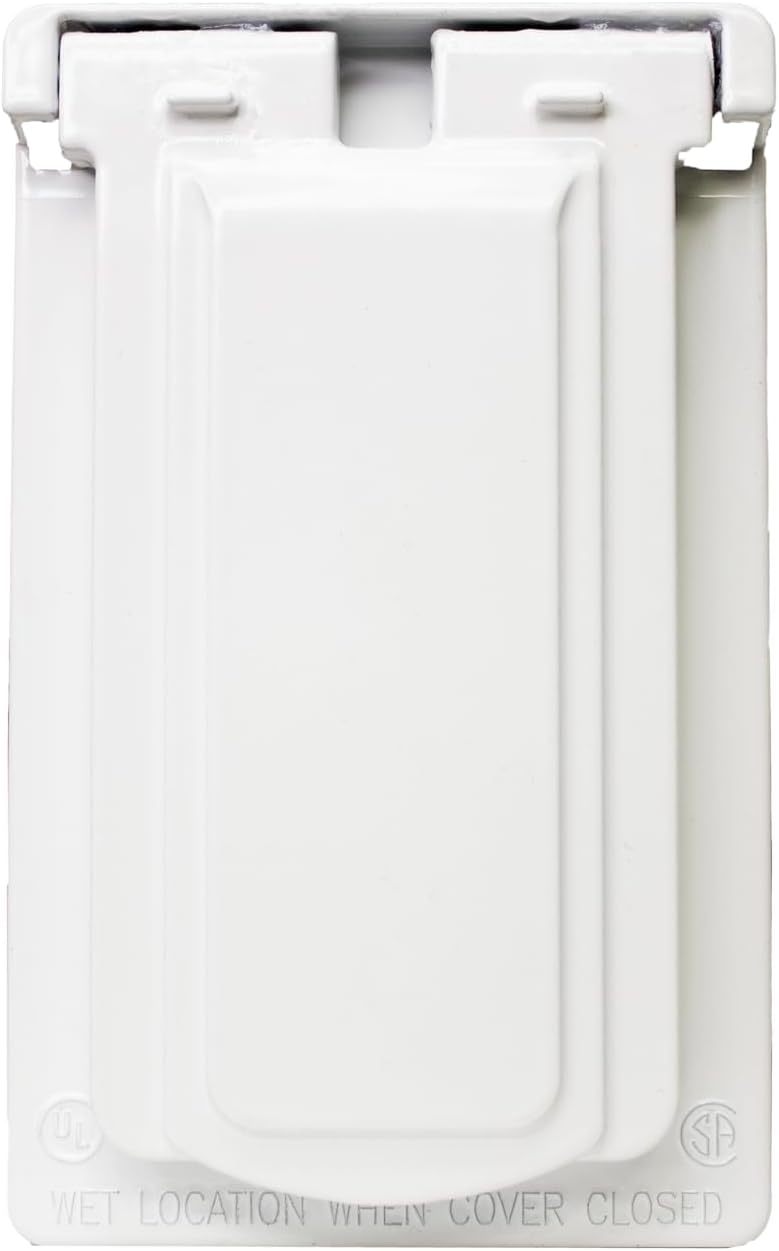Sigma 14248WH Weatherproof 1-Gang Vertical GFCI Receptacle Cover, WH