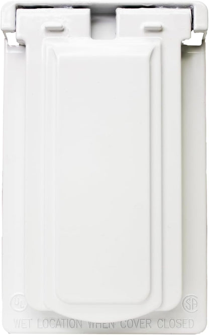 Sigma 14248WH Weatherproof 1-Gang Vertical GFCI Receptacle Cover, WH