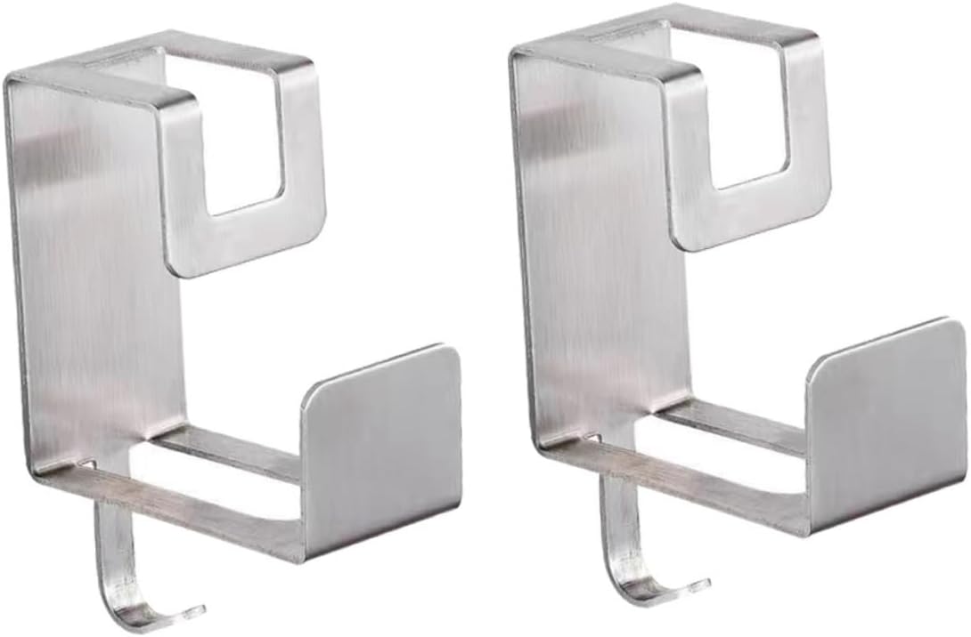 Uonlytech 2Pcs Wall Mounted Washbasin Storage Rack Self Adhesive Bathroom Basin Hanger for Towels Brushes and Cleaning Cloths Compact Durable Design No Punch Needed
