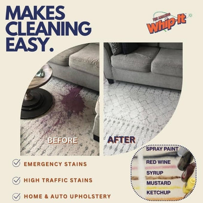 Whip It Cleaner Concentrate, Multi Purpose Stain Remover, Plant Based Enzyme Cleaner, Cleaning Food, Grease, Coffee, Wine, Baby Stains, Over 500 uses, Made in the USA, 1 Gallon,128-ounce