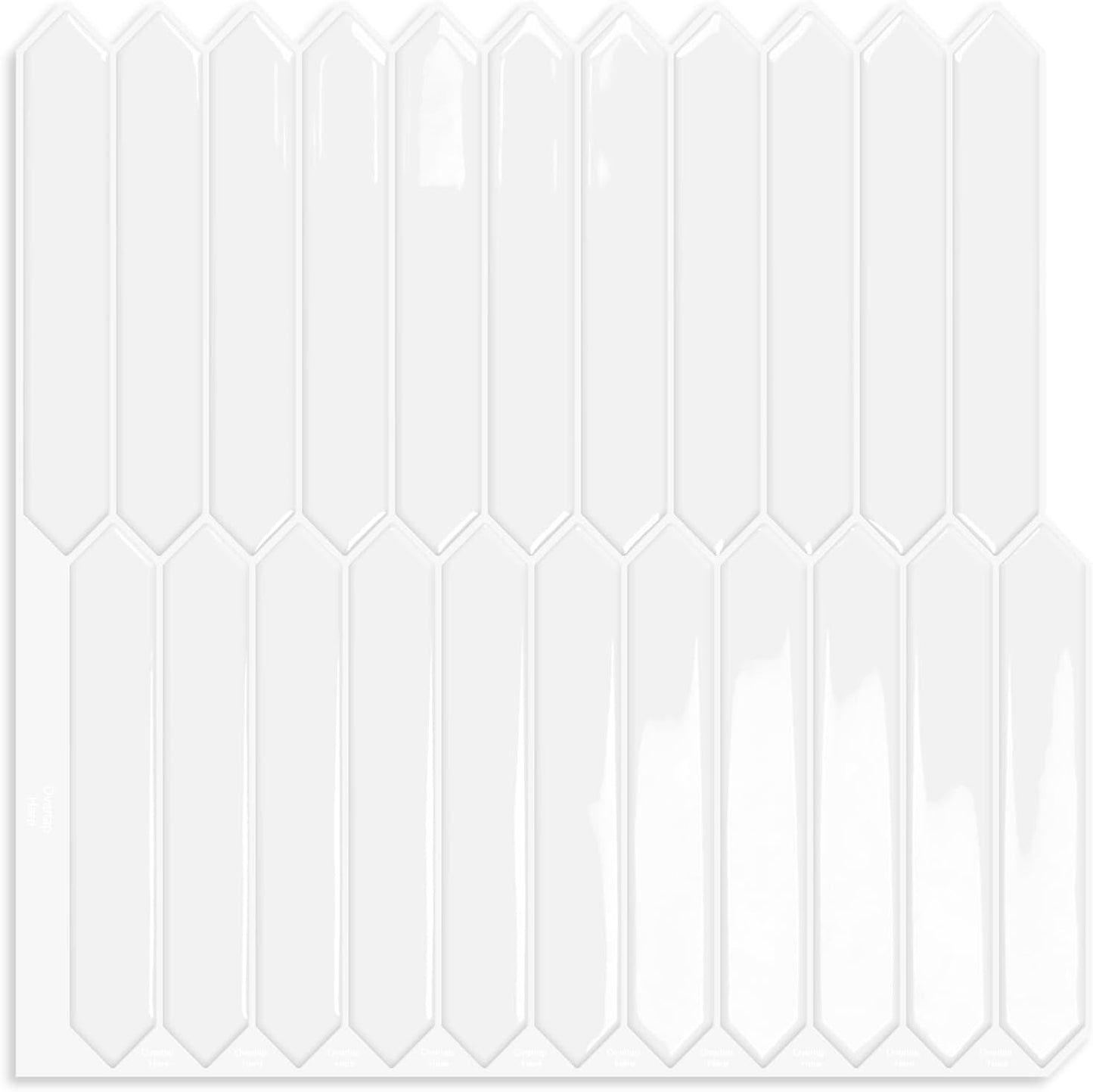 10 Sheets Long Hexagon Tile Peel and Stick Backsplash | Self-Adhesive Wall Tiles Stick on Back Splash for Kitchen, Bathroom, Fireplace,RV(Green,12"×12")