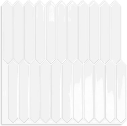 10 Sheets Long Hexagon Tile Peel and Stick Backsplash | Self-Adhesive Wall Tiles Stick on Back Splash for Kitchen, Bathroom, Fireplace,RV(Green,12"×12")