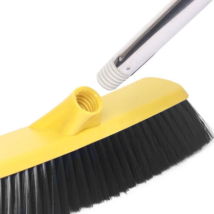 LandHope Heavy Duty Broom, 15.75in Wide Push Broom, 45.67in Long Handle, Adjustable, Floor Sweeper for Indoor Outdoor Commercial Warehouse Home Kitchen Patio Garden Garage