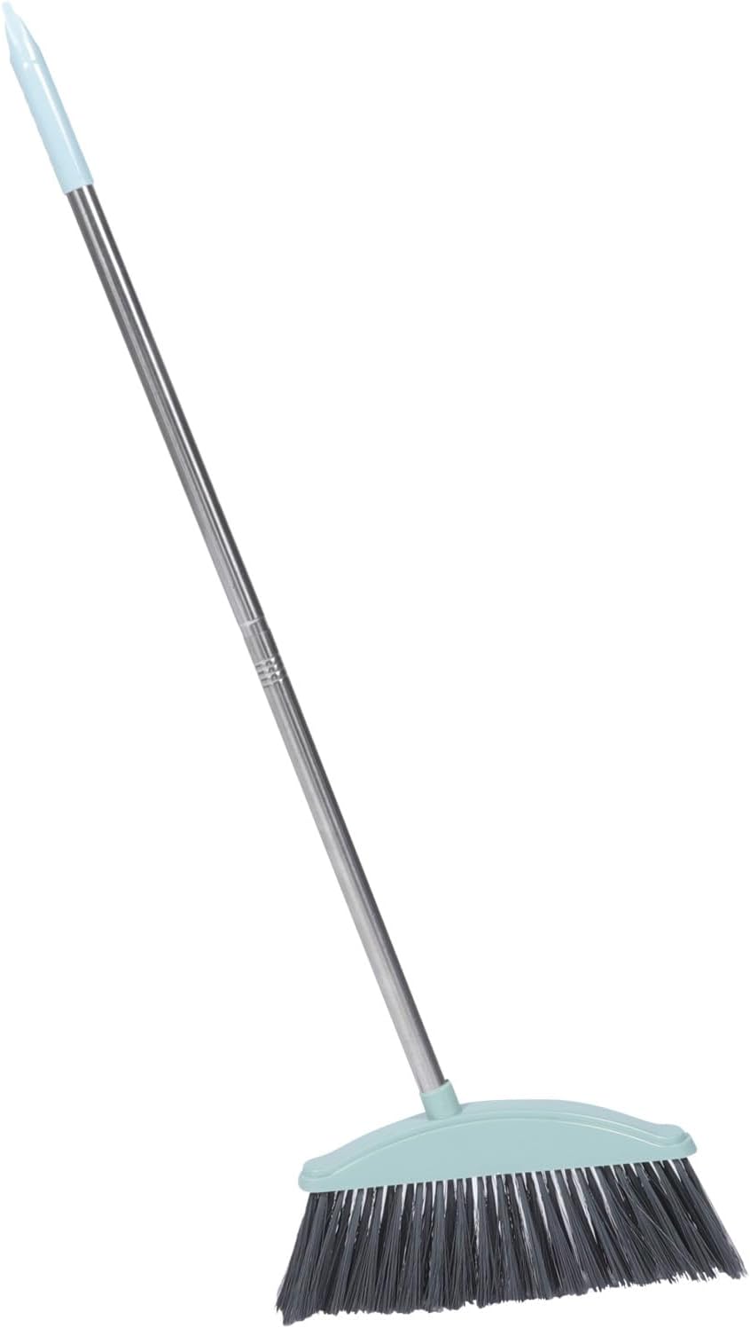 Beaupretty Heavy Duty Broom Outdoor Indoor Brooms Floor Cleaning Stainless Steel Long Handle Angle Broom for Sweeping Patio Garage Outside Deck Porch Yard Home Warehouse