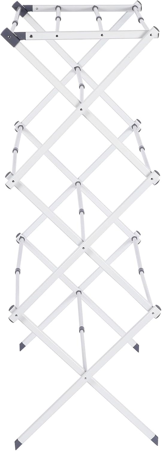 Maomo Standard Metal Drying Rack - Easy to Install Without Tools, Space-Saving telescoping Design, 16.93-29.92 inches Wide, White.