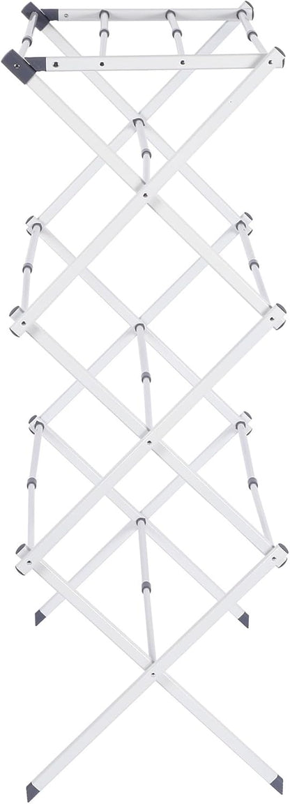 Maomo Standard Metal Drying Rack - Easy to Install Without Tools, Space-Saving telescoping Design, 16.93-29.92 inches Wide, White.