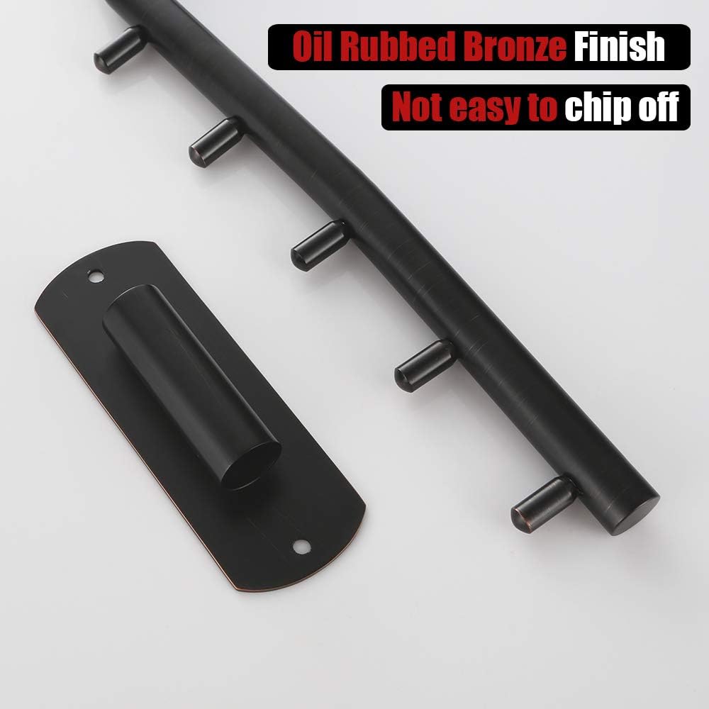 JQK Folding Clothes Hanger Rack, Stainless Steel Swing Arm Hook Holder, Clothing Hanging System Drying Closet Storage Organizer Brushed Finished Wall Mount, SHR100-BN