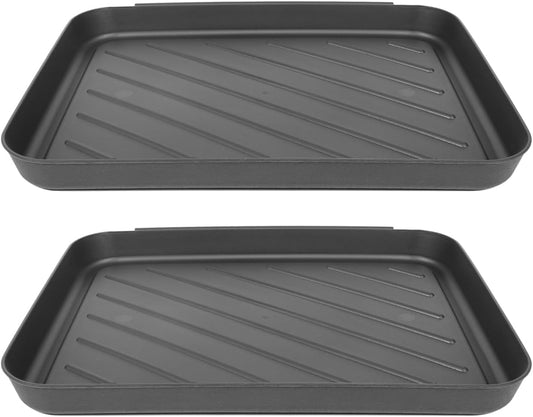VOSAREA Multi-Purpose Boot Tray for Entryway 2pcs Waterproof Plastic Shoes Storage Mat for PET Bowls Plant Pots and Indoor/Outdoor Use
