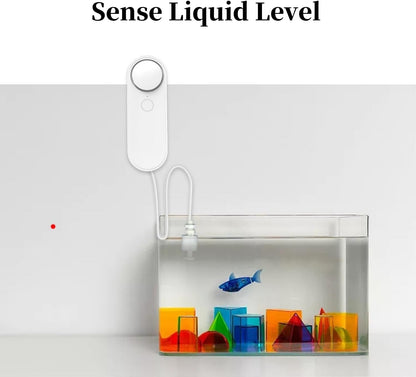WiFi Water Level Detector Tuya Smart Sensor Alarm Dual Probe Loud Volume APP Alert Monitoring with 6.5 Feet Detection Line for Swimming Pool Fish Tank Aquarium