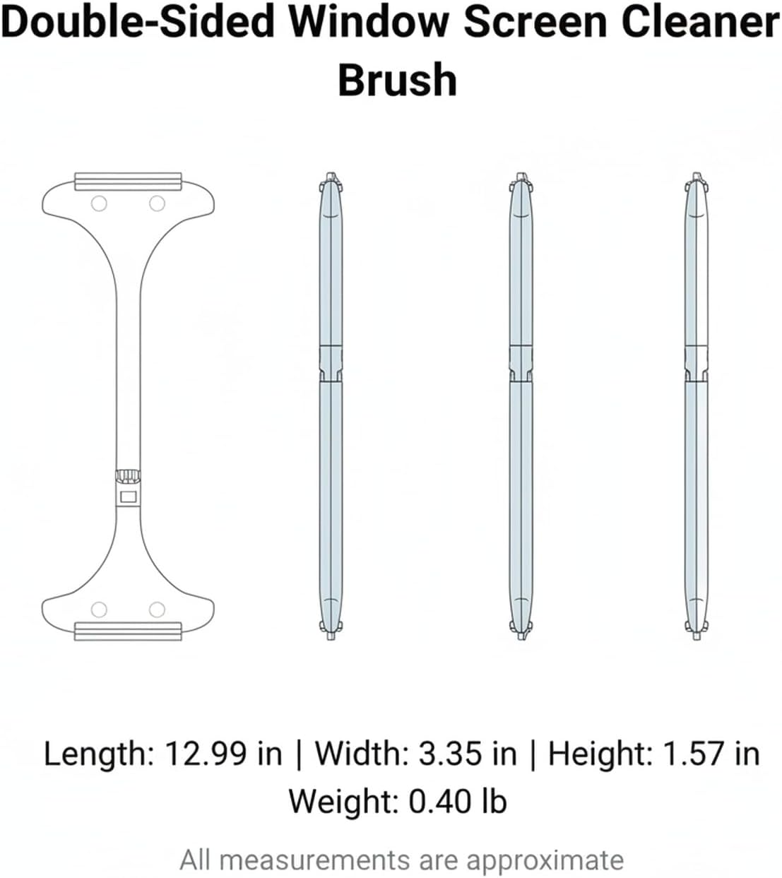 Clean Fixed Window Screens Without Removal: Double-Sided Mesh Brush Tool, Durable PP Plastic