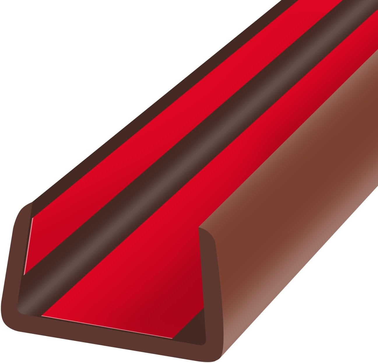 Slimline Cabinet Door Edge Protector, 3/4" Self Adhesive Peel and Stick Rubber Edge Guards, Flexible U Shaped Strips for Kitchen & Garbage Drawer Fronts, Edge Trims for Desks and Shelfves, Black, 10Ft