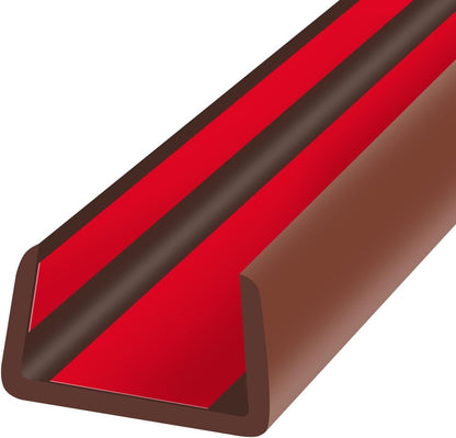 Slimline Cabinet Door Edge Protector, 3/4" Self Adhesive Peel and Stick Rubber Edge Guards, Flexible U Shaped Strips for Kitchen & Garbage Drawer Fronts, Edge Trims for Desks and Shelfves, Black, 10Ft