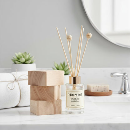 Luxury Hotel Scent Reed Diffuser 100ml (3.38oz) | No.1898 Hotel Collection Diffuser Oil Inspired by Ritz Carlton | Home, Bathroom & Office Decor | Long-Lasting Room Freshener Gift Set