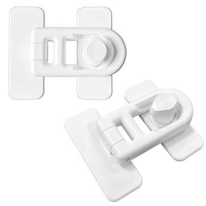 Child Safety Locks (2 Pack) – No-Tool Install, Baby Proof Locks for Cabinets, Drawers, Fridge – Strong Adhesive, Hard to Break by Toddlers, Safety Material – Universal Fit for Wood, Metal