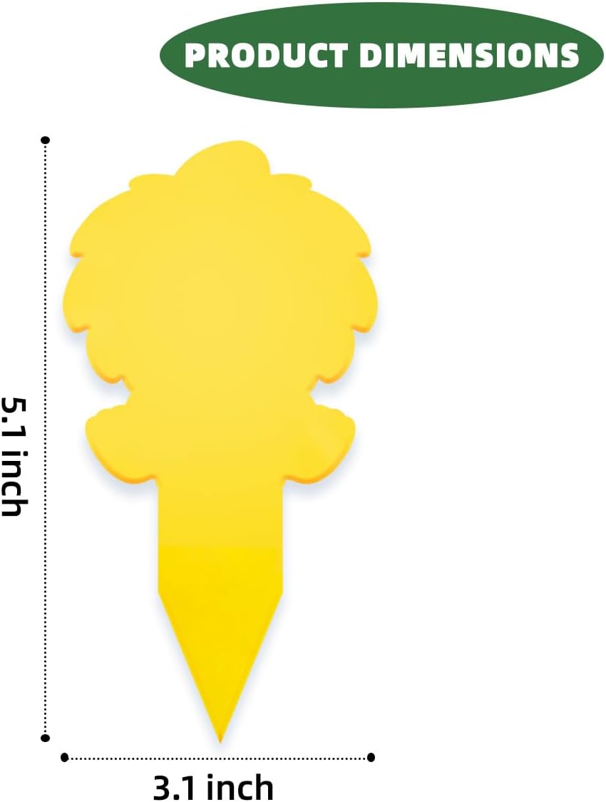 58 Pack Yellow Sticky Gnat Traps for Plants - Fungus Gnat Killer, Fruit Fly Traps for Indoors, Gnat Sticky Traps for Plants, Family Friendly Design, Sunflower + Butterfly Shapes